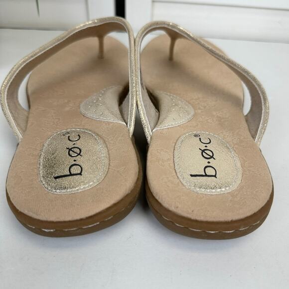 BOC Born Concept Gold‎ Faux Vegan Leather Flip Flop Thong Sandal Comfort Shoe 9M - Picture 6 of 9
